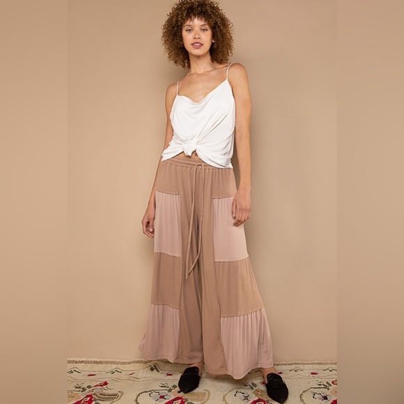 POL Ribbed Knit Wide Leg Long Lounge Pants - Picture 2 of 6